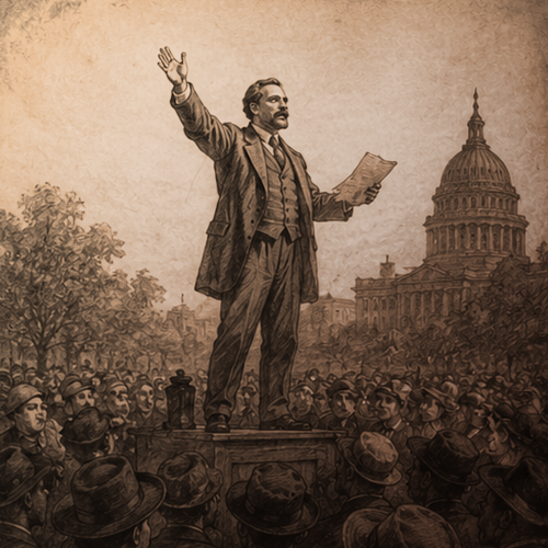 Speaker at a podium addressing an audience